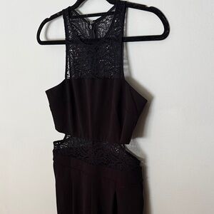 Stylish Black Lace Cutout Bodysuit